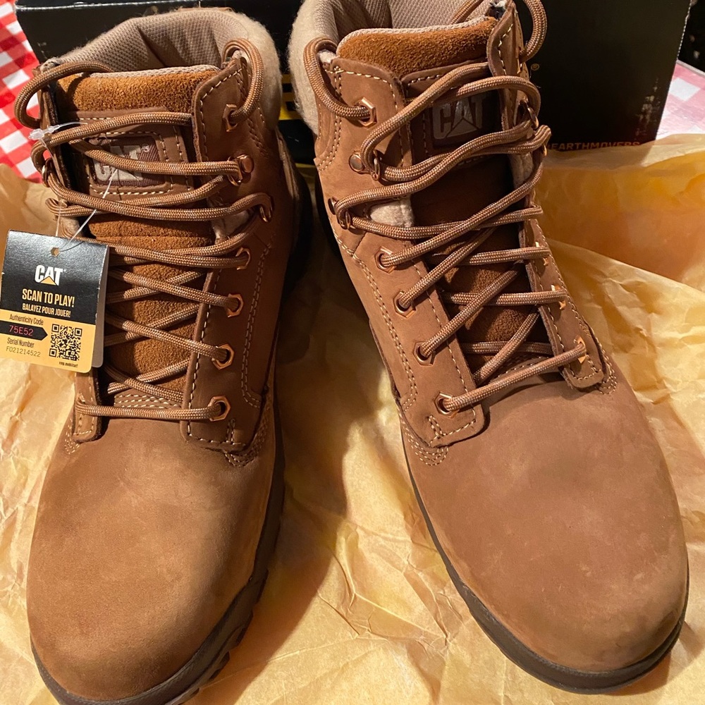 Caterpillar Steel Toe Work Boots Women’s SZ 8.5 Wide, ASTM Safety Rating, NWT